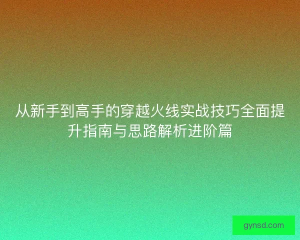 从新手到高手的穿越火线实战技巧全面提升指南与思路解析进阶篇